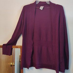 Faded Glory Plum Cardigan Size Large